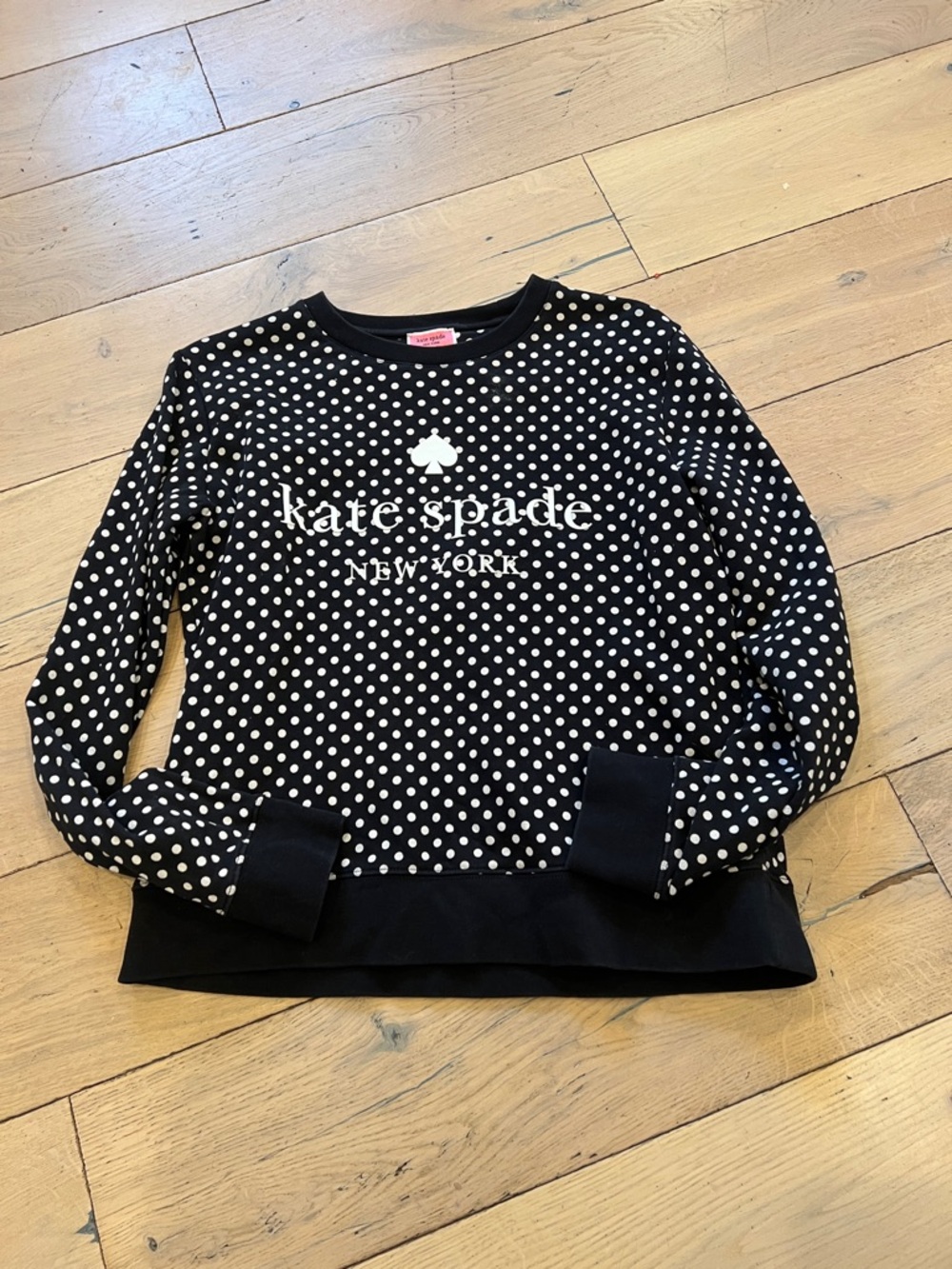 kate spade Black and White Polka Dot Logo Sweatshirt
